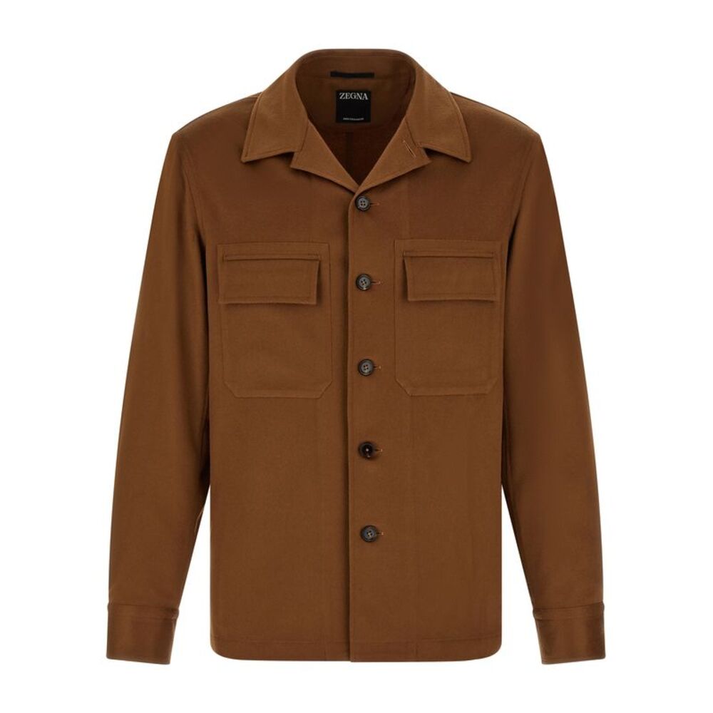 ZEGNA Brown Cashmere Men's Blouse